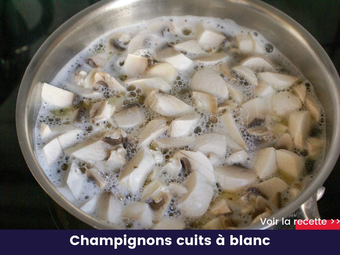 Champignons cuits à blanc